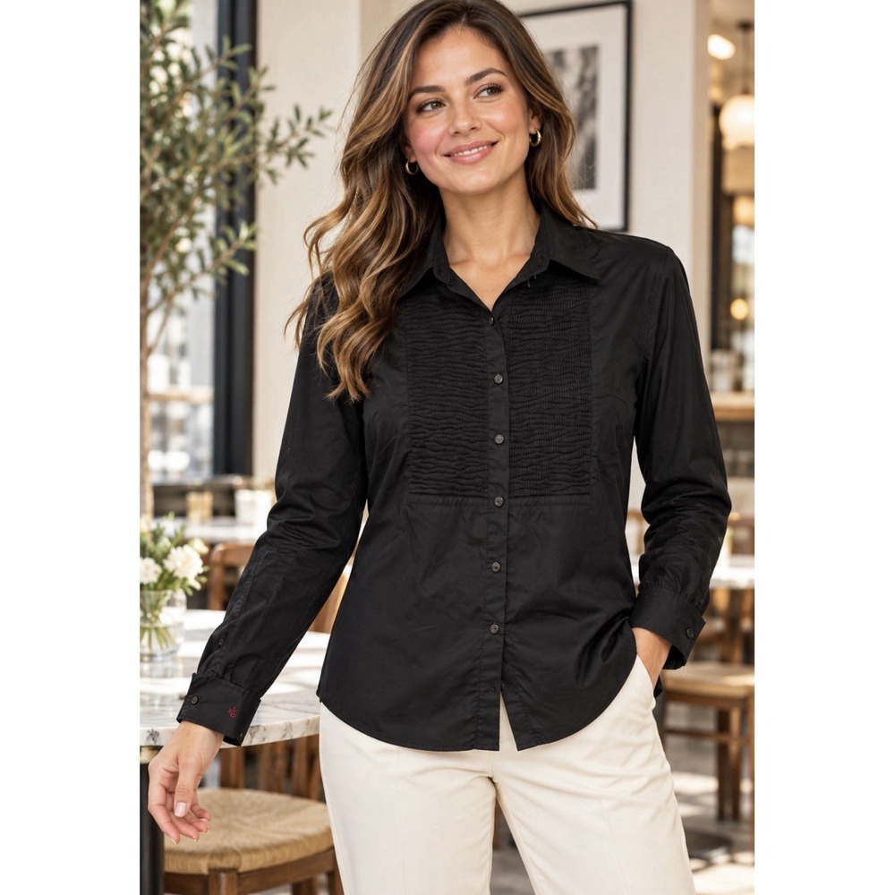 Lauren Ralph Lauren Women's Black Button Down Shirt Size XXL